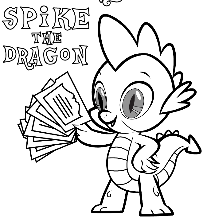 my little ponies coloring pages spike - photo #8